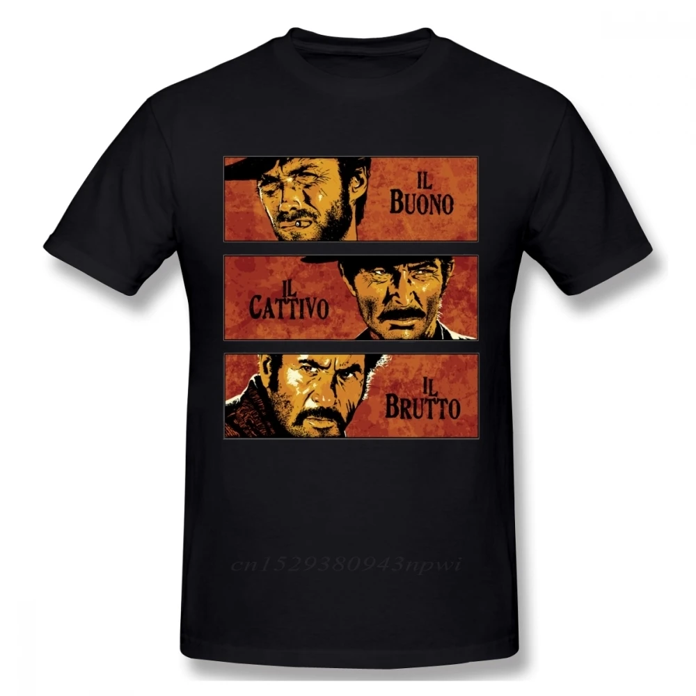 Mode hommes vêtements le bon le mauvais et laid impression t-shirt pour homme Il Buono Brutto Cattivo hauts été banlieue t-shirts occasionnels