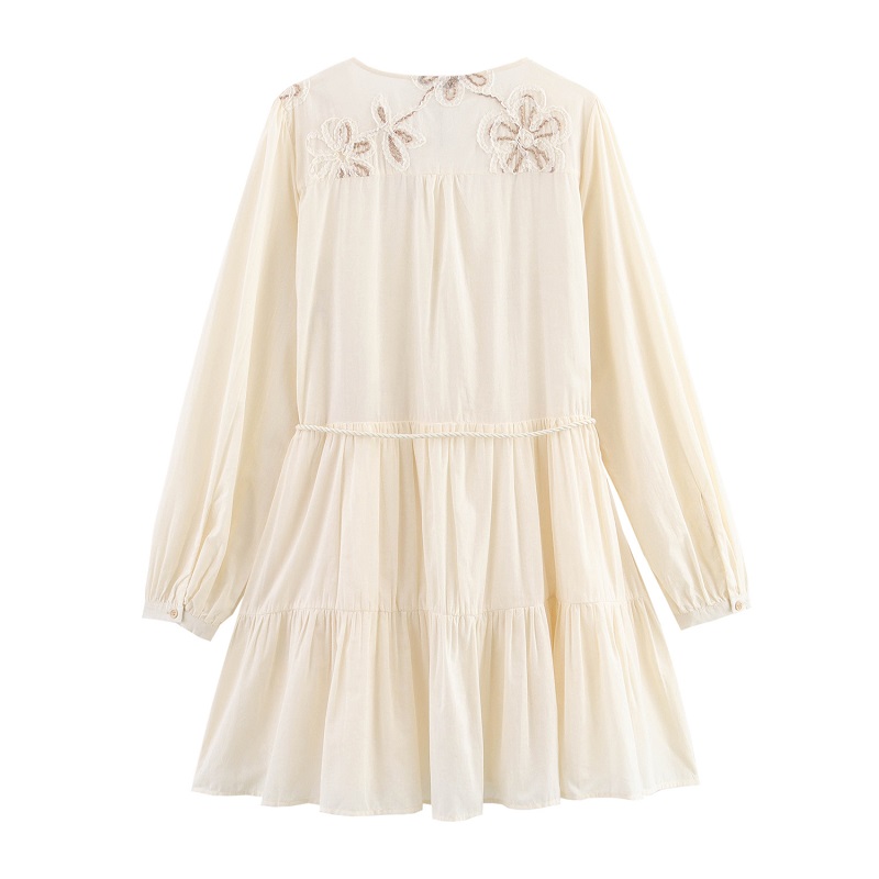 MUJER fleur brodé Mini robe femmes gland plissé robes courtes pour femme été plage femmes robe Boho robe femme