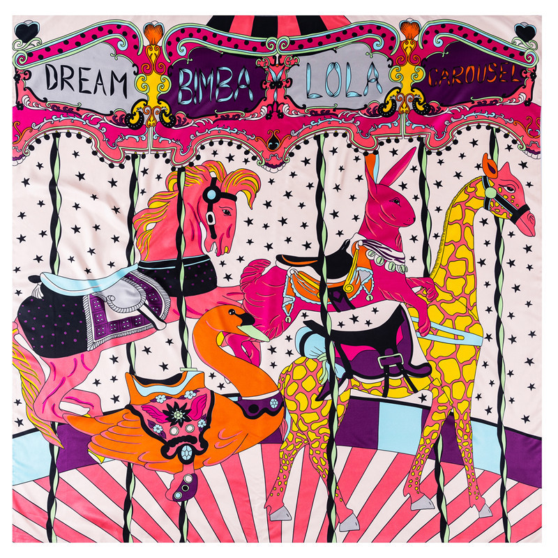 Foulard imprimé carrousel pour femmes, 130cm, sergé de luxe, 100% soie, mode, châle, plage de sable, serviette de plage, 2021
