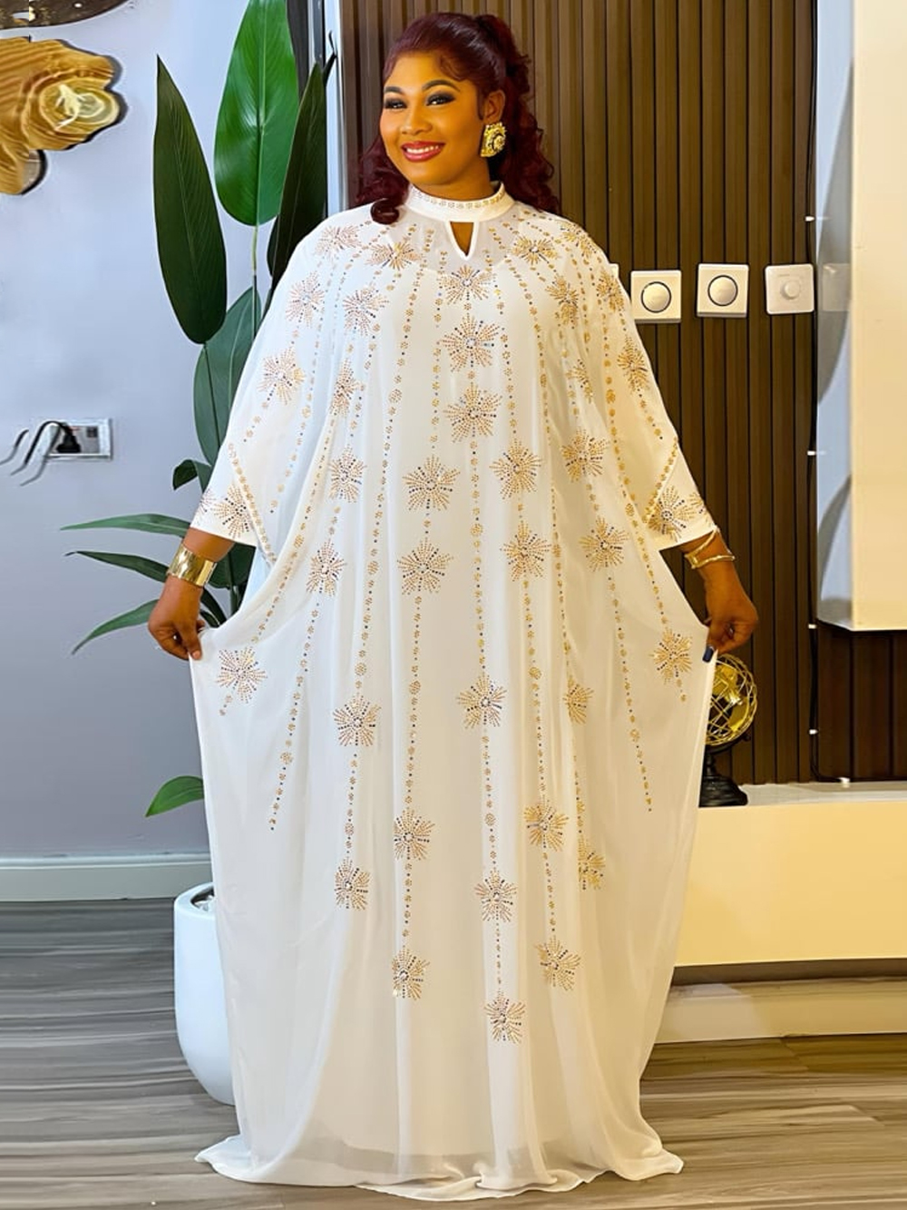 Robes en mousseline de soie pour femmes africaines, taille plus, ensemble de 2 pièces, vêtements pour mariage, fête, robe de soirée de luxe, kaftan musulman, abaya, Dubaï