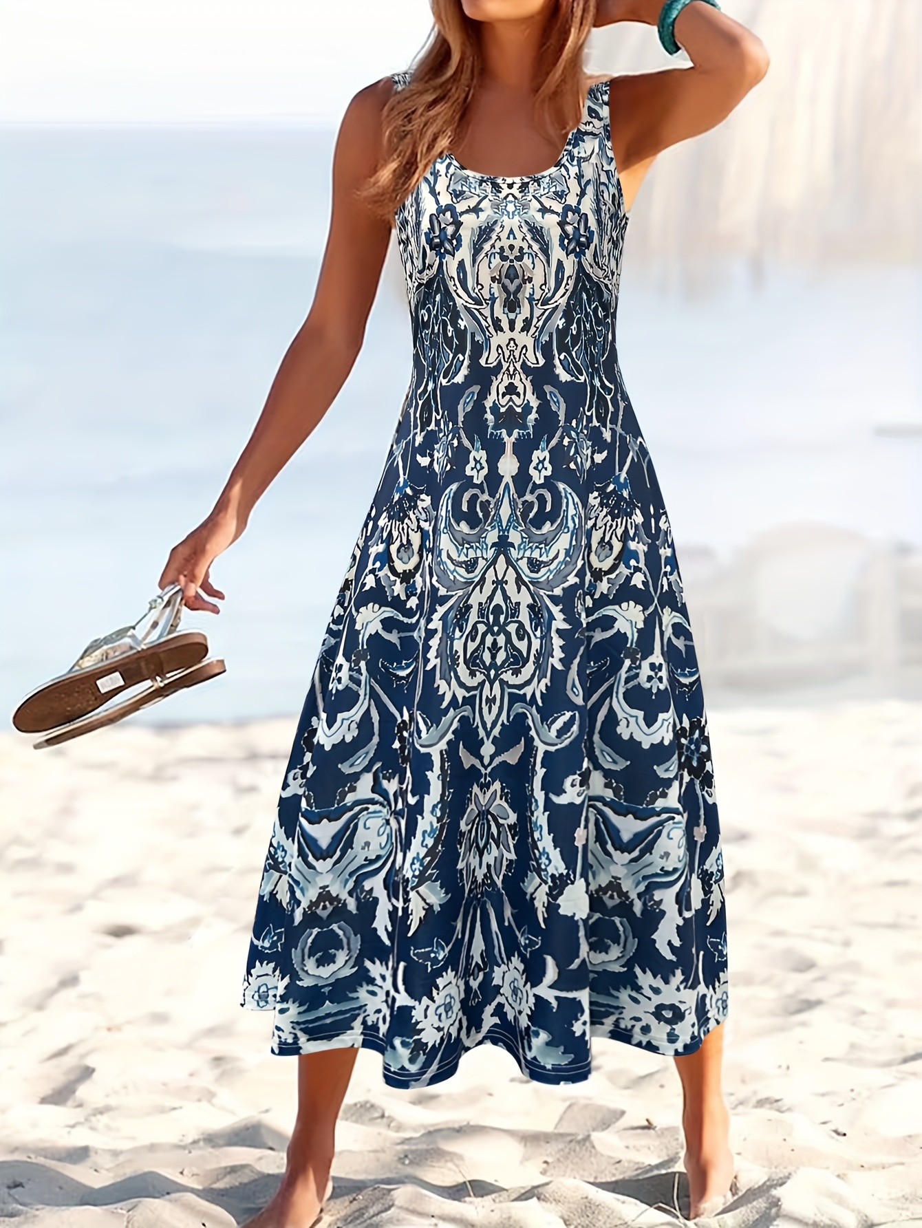 Nouvelles robes décontractées pour femmes, nouvelle mode, style vacances, imprimé floral, vêtements féminins, robes longues, robe bohème pour femmes