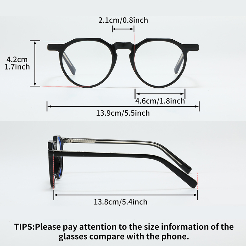 Nouveau cadre de lunettes rondes à la mode hommes femmes TR90 ultraléger couleurs assorties jambes Anti lumière bleue lentille transparente lunettes