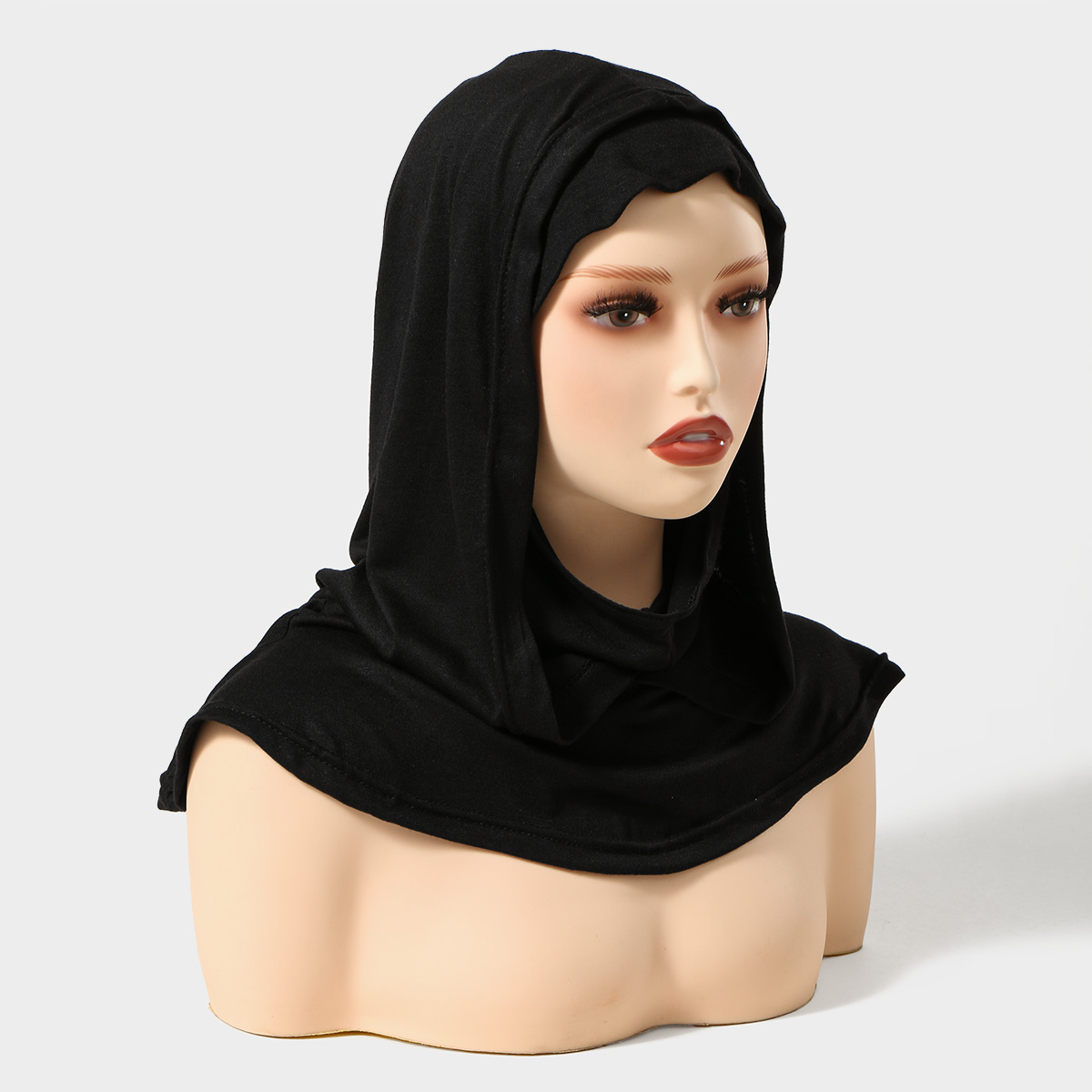 Hijab instantané musulman en jersey de coton modal, foulard uni doux pour femme, châle en jersey premium, facile à porter, couvre-tête 50*37cm
