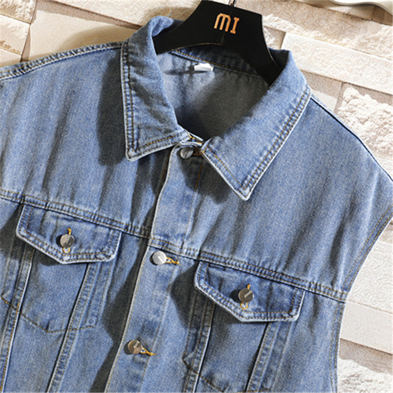 Nouveau Denim gilet hommes sans manches Denim veste gilet décontracté hommes couleur unie Jean manteau mâle Streetwear hommes vêtements 2025