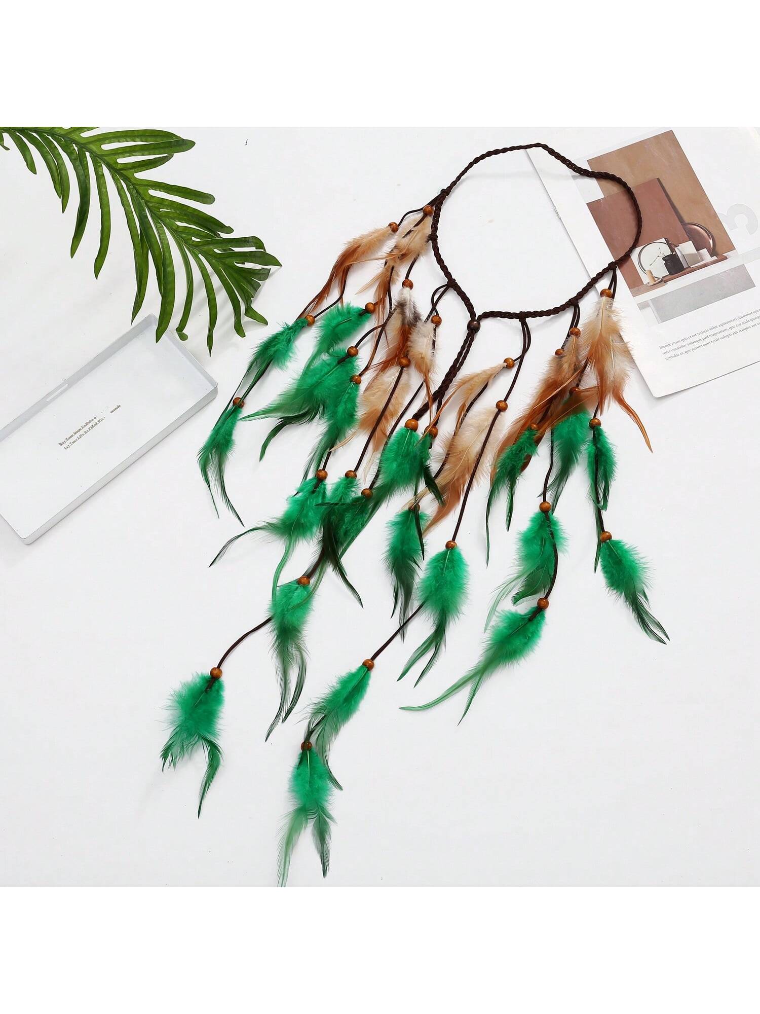 Serre-tête bohème à plumes, accessoire de tête hippie violet, coiffe indienne à plumes, accessoires de cheveux pour femme
