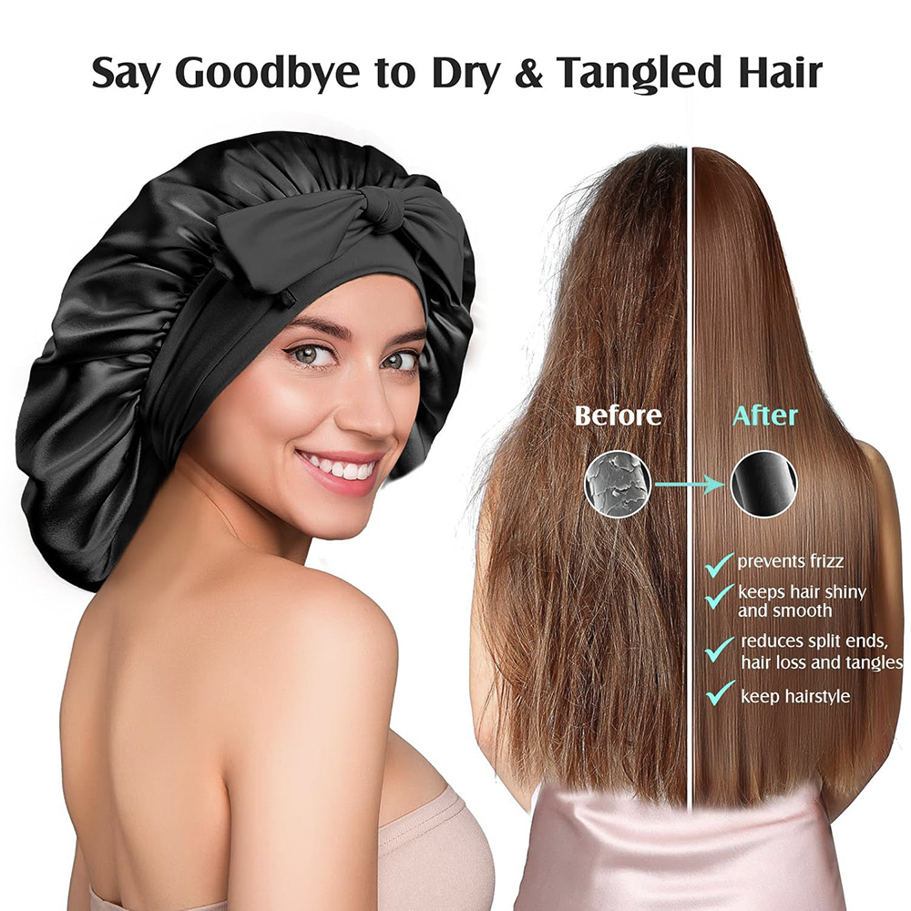 Bonnet de couchage en soie de mûrier Pure 100% pour femmes, chapeaux de couchage, bandes de cheveux réglables avec larges élastiques, couvre-chef 19 mamans