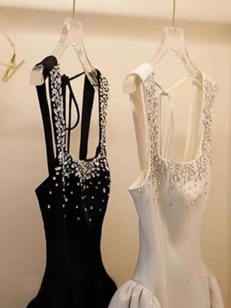 Nouvelle Robe Bandage Dos Nu pour Femme, Tunique Évasée Diamantée, Style Mode Été 2026
