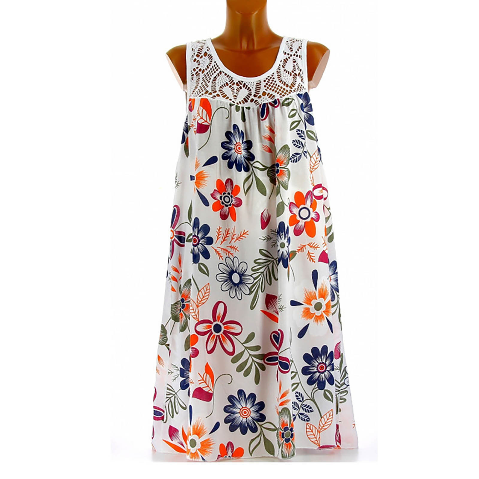 Robe d'été décontractée à col rond pour femmes, robe de plage en fibre précieuse, robes plissées, fête de vacances, Boho