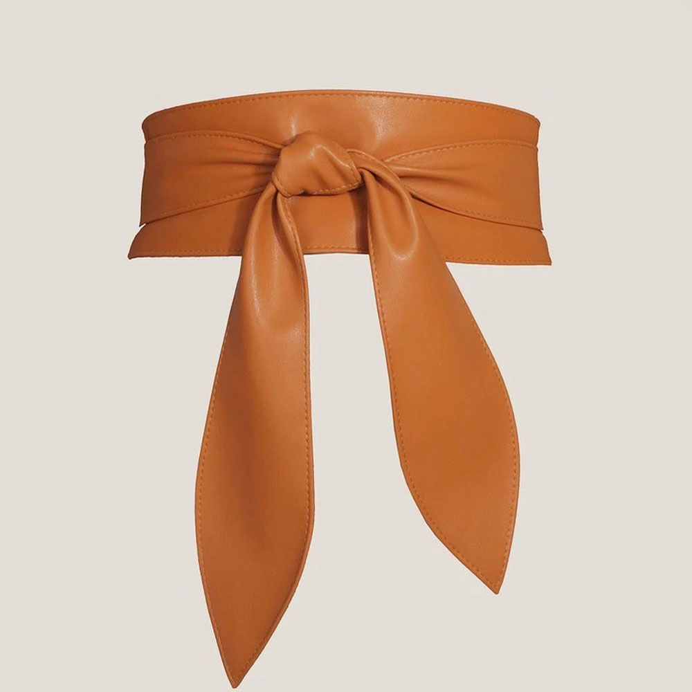 Ceinture Obi large pour femme en cuir PU souple, à nouer, ceinture corset à nouer autour de la taille, ceinture de luxe à nœud pour robes
