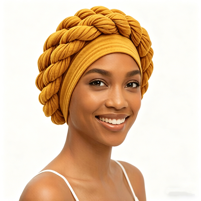 Chapeaux Turban Hijab pour Femmes, Double Couche, Torsades Africaines, Foulards Respirants, Bonnets Chimio, Chapeaux Musulmans
