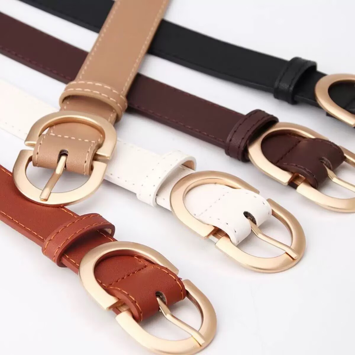 Ceinture unie tendance pour femme – Nouvelle ceinture décontractée polyvalente style Ins pour jeans – Ceinture de taille coréenne pour un look stylé