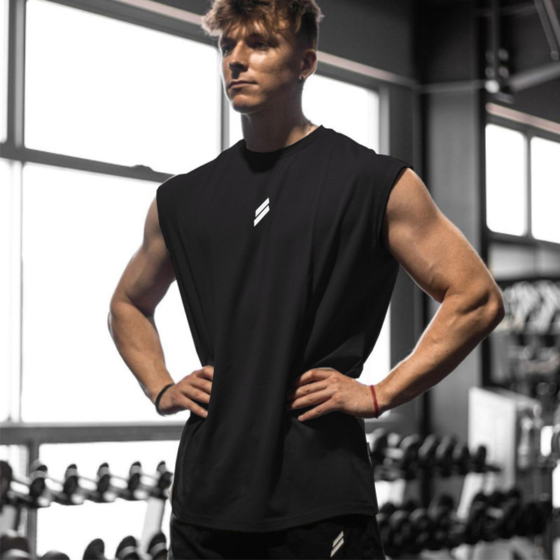 Nouveau débardeur de sport d'été pour hommes, respirant, ample, en maille, sans manches, à séchage rapide, vêtement de fitness masculin