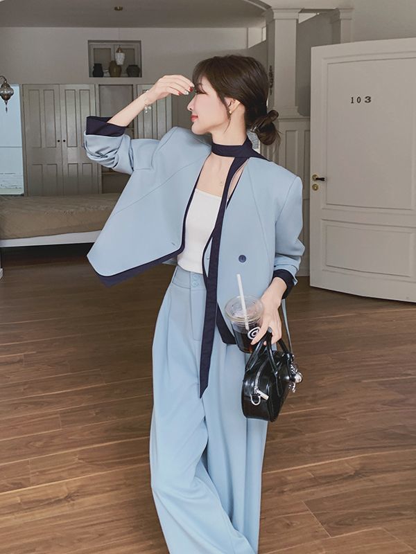 Costume deux pièces pour femmes, costume décontracté coréen printemps et automne 2025