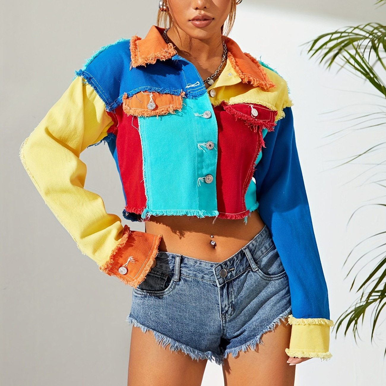 Nouveau Vêtements d'hiver femmes bord brut à manches longues veste en jean manteau femmes vêtements