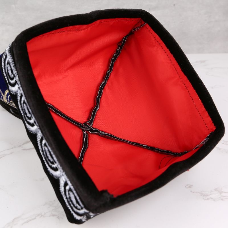 Chapeau de danse fleur unisexe pour hommes, chapeau de performance carré de danse ouïghoure, chapeau national musulman pliable, bonnet de broderie arabe, 56 cm, 58cm