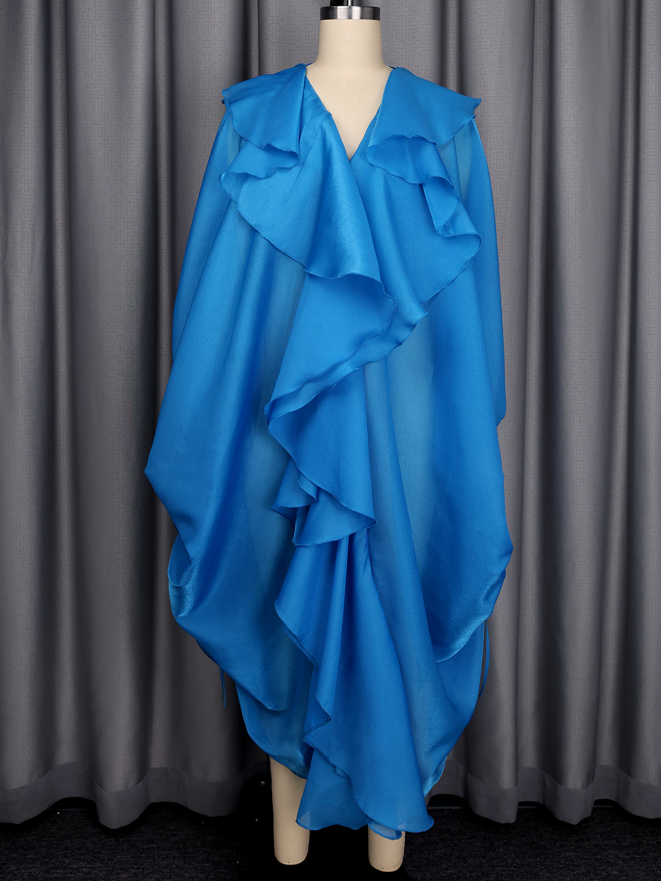 Ensemble deux pièces pour femmes africaines, kaftan ample sans manches à volants, cape et pantalon large plissé, pour fêtes, mariages et occasions spéciales