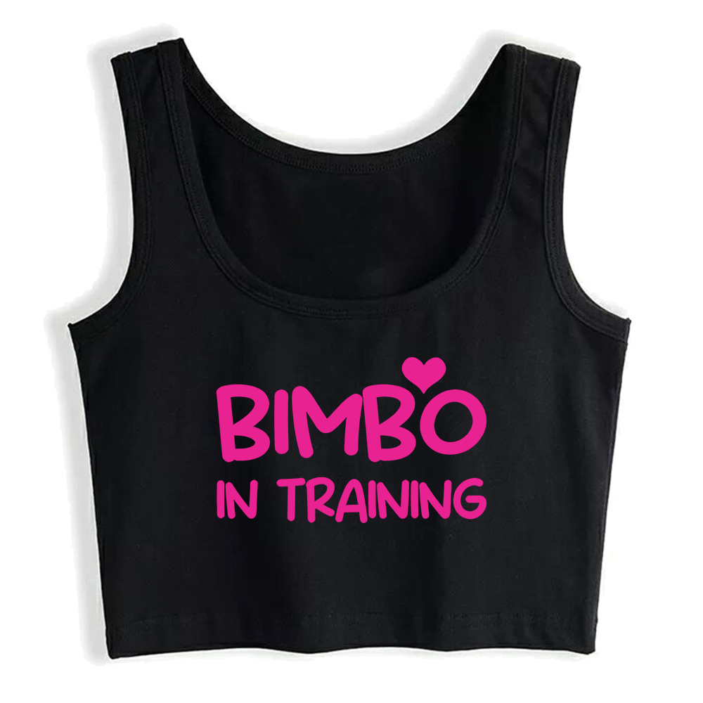 Bimbo dans la conception d'entraînement Sexy Slim Fit haut court Hotwife humoristique amusant Style coquin débardeurs Swinger vilain formation Camisole