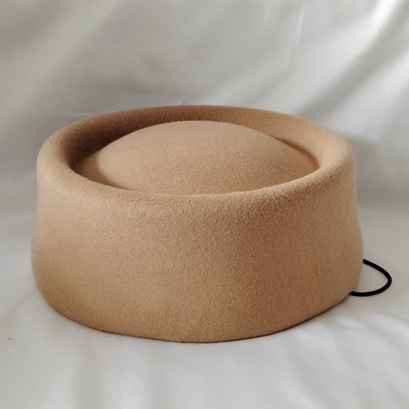 Chapeau d'hôtesse en polyester à imprimé léopard, béret élégant pour femme, mini-chapeau rétro français, chapeau pillbox