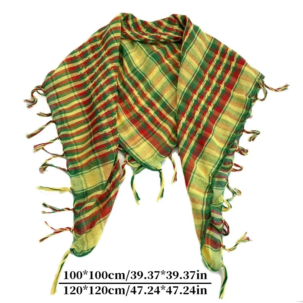 Écharpe musulmane coupe-vent du moyen-orient, anti-sable, rouge, jaune, vert, arabe, carré, épais, chauffe-cou, foulard pour Sports de plein air