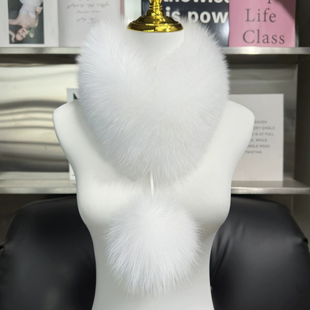 Nouvelle Écharpe en Véritable Fourrure de Renard 2026 pour Filles, Écharpes Chaudes et Épaisses en Fourrure pour l'Extérieur, Col en Fourrure de Renard de Luxe pour Femmes, Écharpe Douillette avec Pompon en Fourrure pour l'Hiver