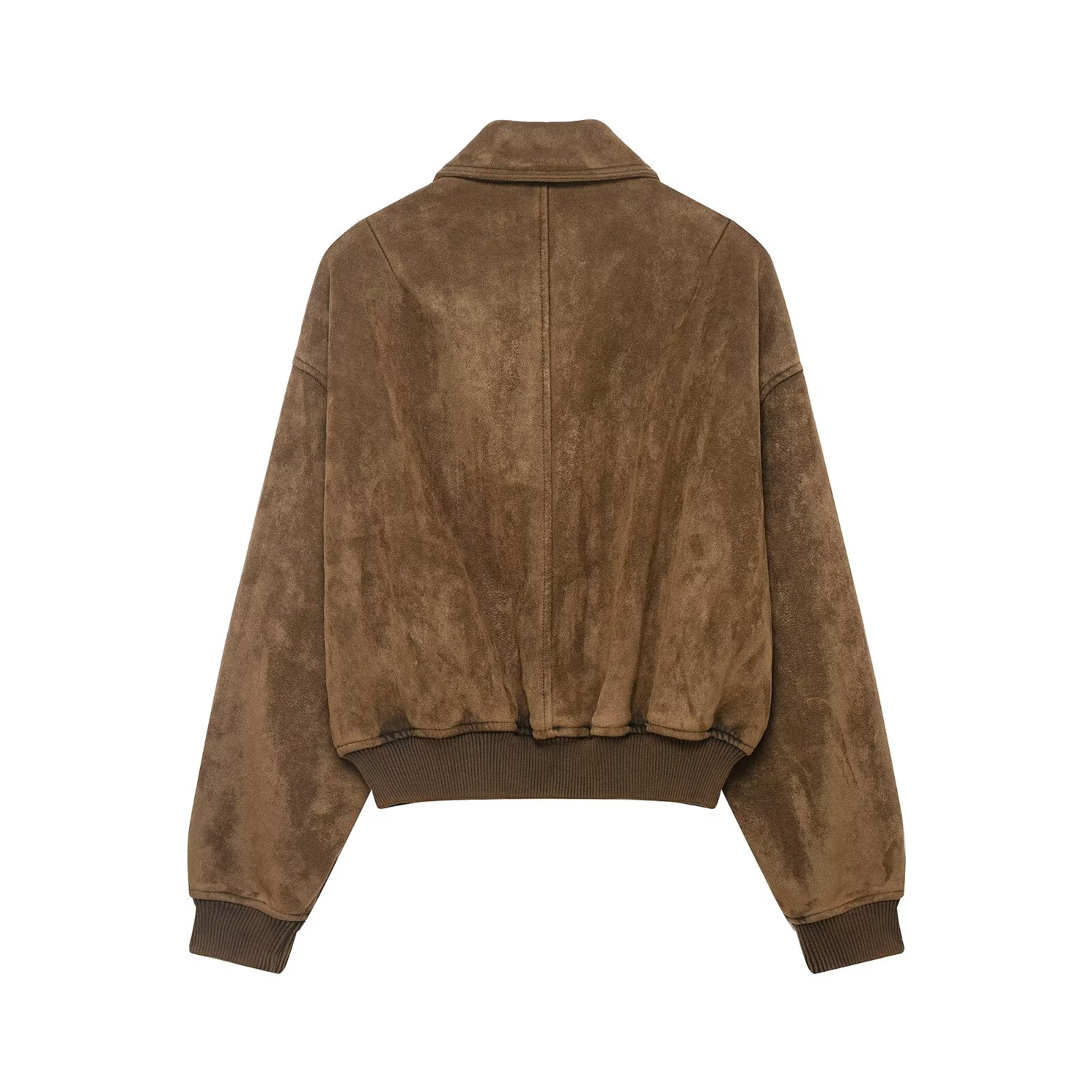 Vestes Manteaux Vêtements d'extérieur pour femmes Hauts à manches longues unis avec fermeture éclair 2026 zartins Mode élégante Khaki Casacas Femme Vestes courtes
