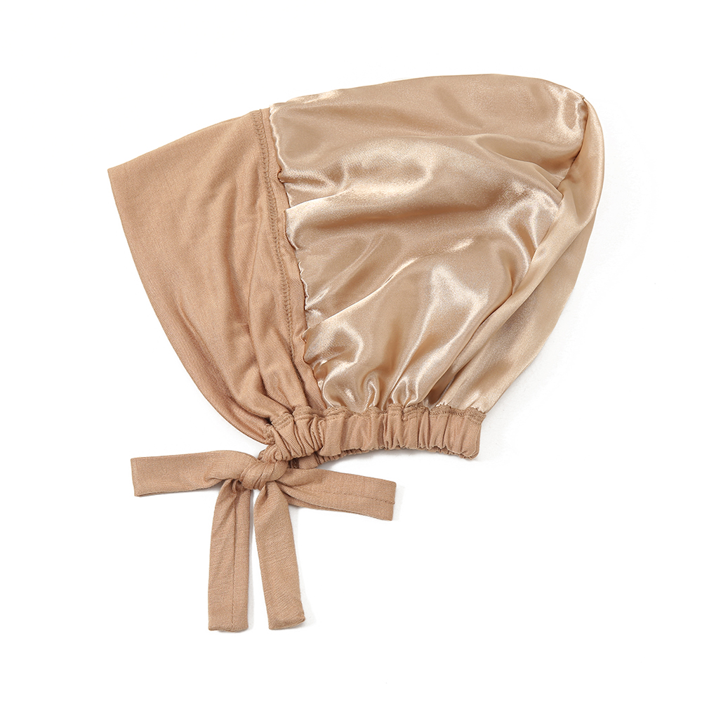 Bonnet Hijab en Satin Modal Double couche, sous-capuchon islamique avec cravate, Hijabs instantanés pour femmes, foulards turcs, Turban musulman, Bandana