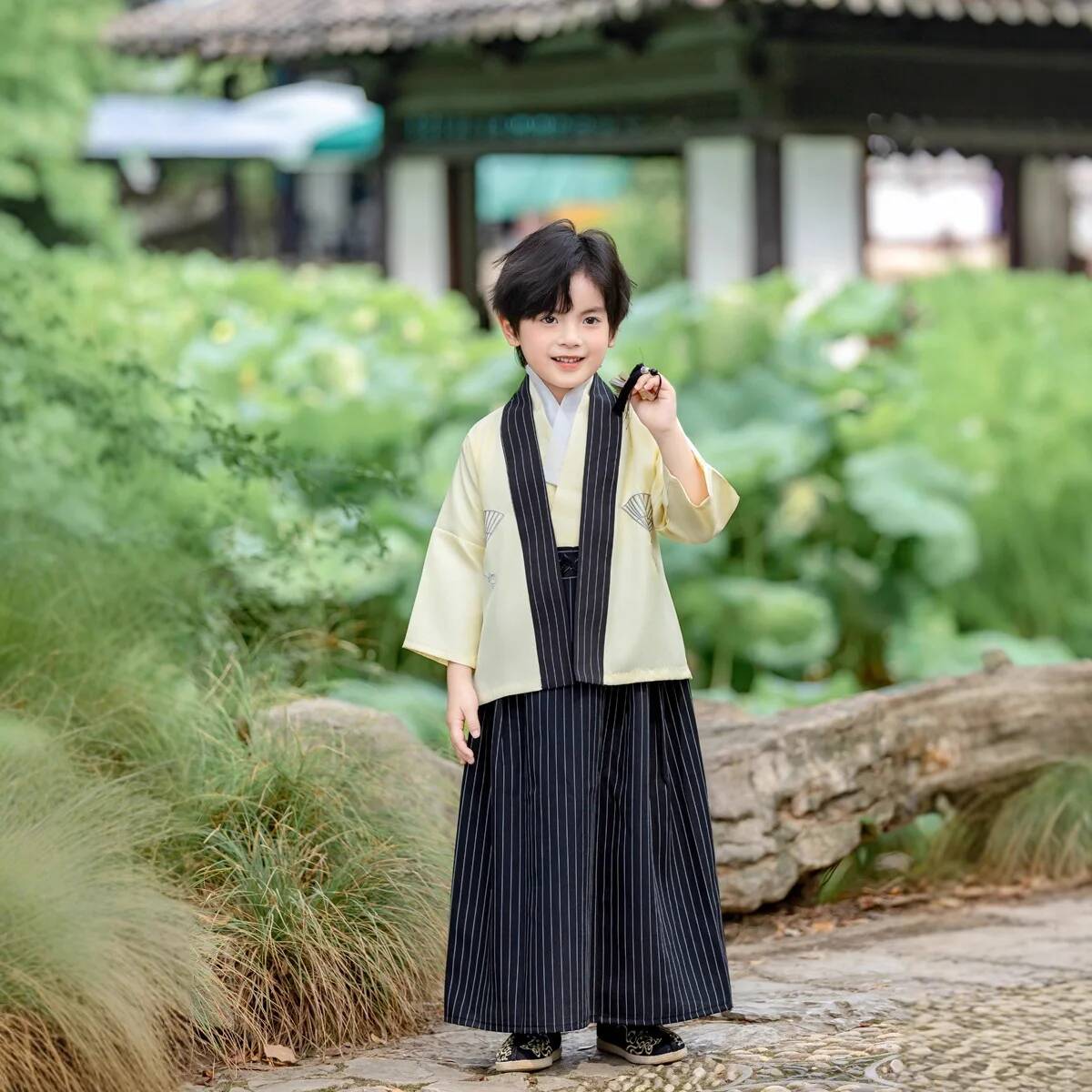 Costume traditionnel japonais pour enfants, vêtements de samouraï pour enfants, ensembles de kimonos pour garçons, vêtements de scène pour enfants