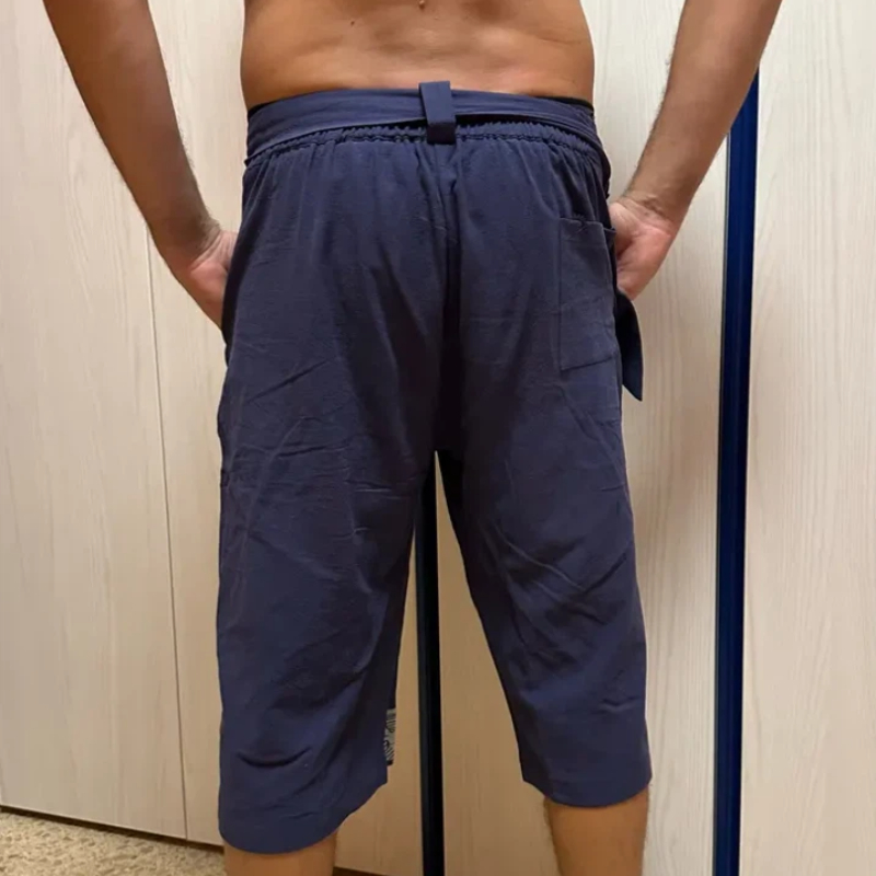 Pantalon traditionnel japonais pour homme, vêtement asiatique, pantalon de bain décontracté ample, style japonais Yukata, pantalon court en lin