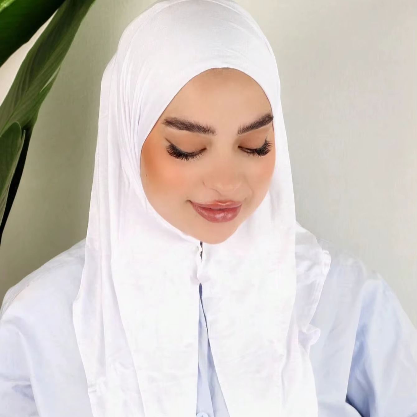 Nouveau hijab instantané en jersey de coton pour femmes, foulard musulman, couvre-tête, écharpe de Ramadan, châles, foulard à boutons pour femmes 130*167cm