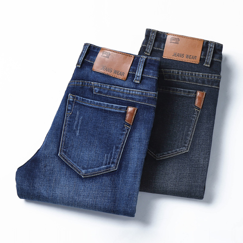 Jean en Denim noir pour hommes, nouvelle Version coréenne, doux et confortable, extensible, coupe régulière, mode décontractée, coton, Business
