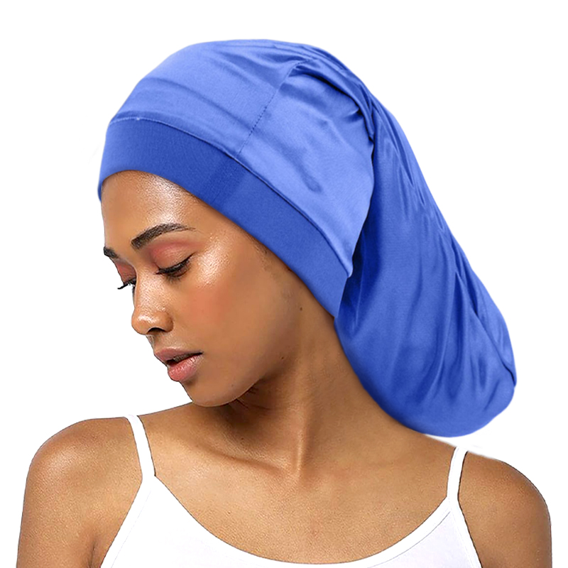 Bonnet de couchage en satin unisexe, large bande élastique ouverte, bonnet de poche, tresses de dreadlock soyeux, bonnet PO gy, hommes et femmes, longs intervalles, nouveau