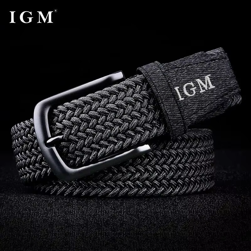 Ceinture élastique tressée pour hommes, toile tissée extensible, ceinture tendance pour jeans et pantalons polyvalents