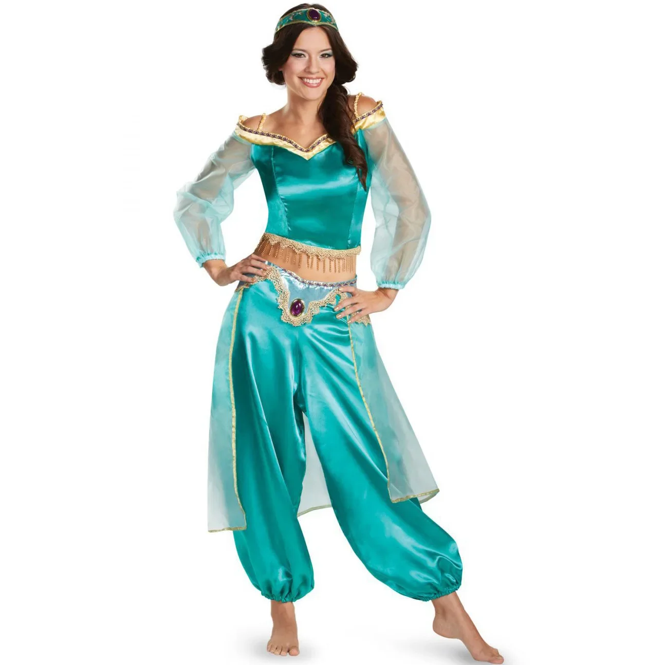 Costumes de Princesse Arabe, Tenues de Danse Indienne Brodé Bollywood, Déguisement de Jasmines pour Fête, Halloween, Cosplay