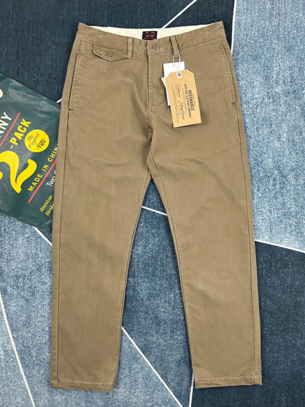 Amekaji pantalon décontracté droit conique extensible en coton lourd pour hommes américain japon rétro lavé vêtements de travail solide Chino pantalon