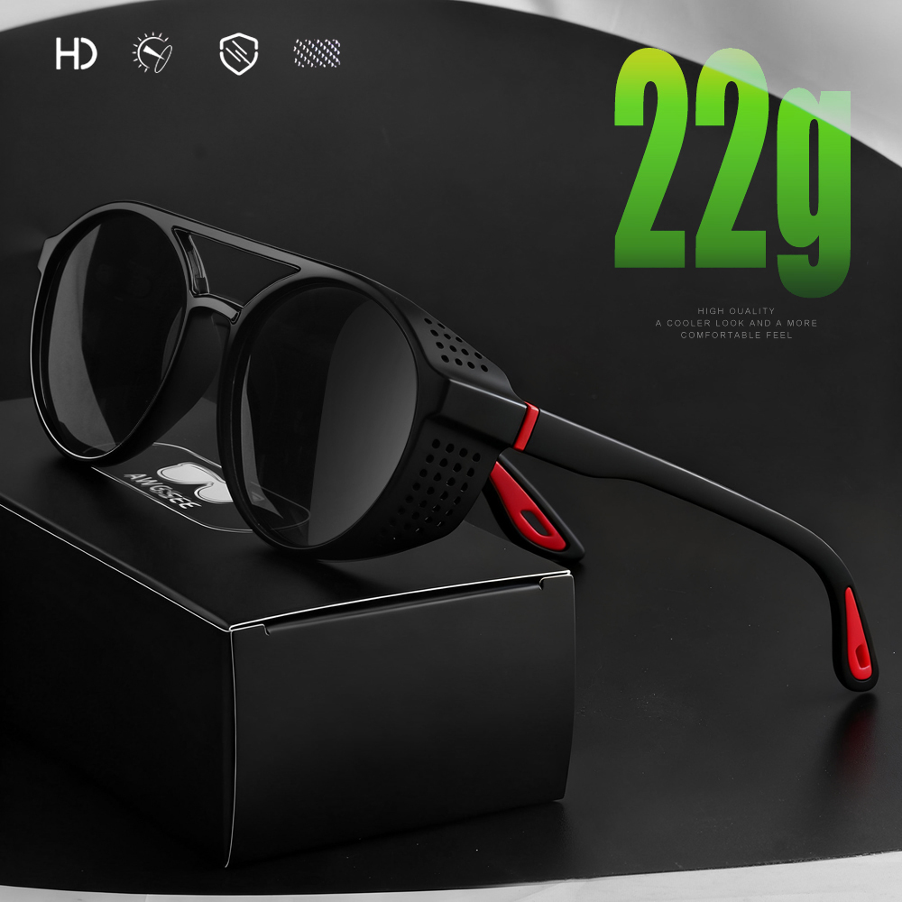 Lunettes de soleil polarisées rondes, lunettes de soleil de sport pour la course à pied, la pêche, la conduite, pour hommes et femmes