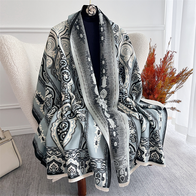 Écharpe chaude d'hiver pour femmes, Pashmina de luxe, châles de prière, couverture épaisse en cachemire, étoles épaisses, Poncho élégant pour dames, Bufanda