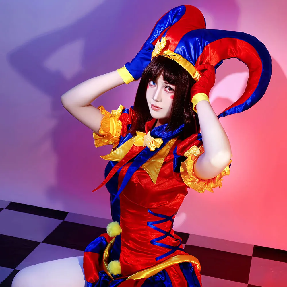 Costumes de cosplay Pomni, uniforme de clown, anime The Amazing Digital Circus, jeu de rôle, tenue de fête d'Halloween et de carnaval