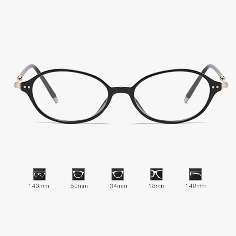Lunettes de myopie littéraire à monture ovale, monture sensible à la lumière changeante de couleur, Anti-lumière bleue, 6165