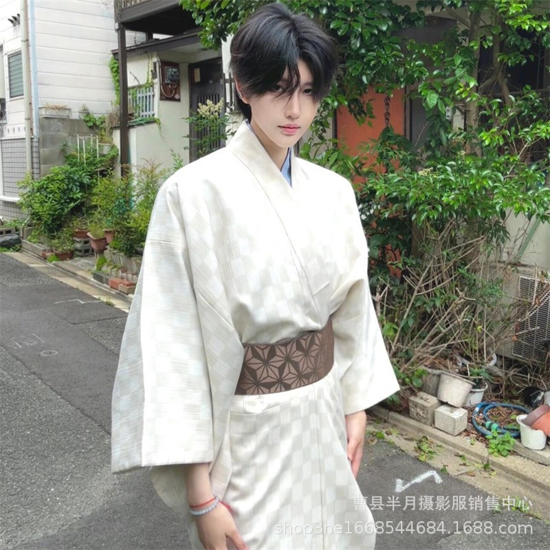 Kimono traditionnel Yukata samouraï pour hommes, costume Photo japonais, vêtements de détente japonais, ensemble de matériel japonais