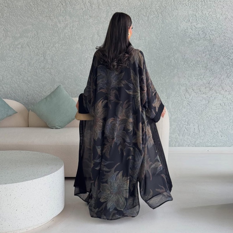 Abaya Eid pour femmes, Robe cardigan, Foulard, Caftan de Dubaï, Caftan musulman, Robe longue, Jalabiya, Ramadan, Maroc, Islam, 2025, Vestidos Largos