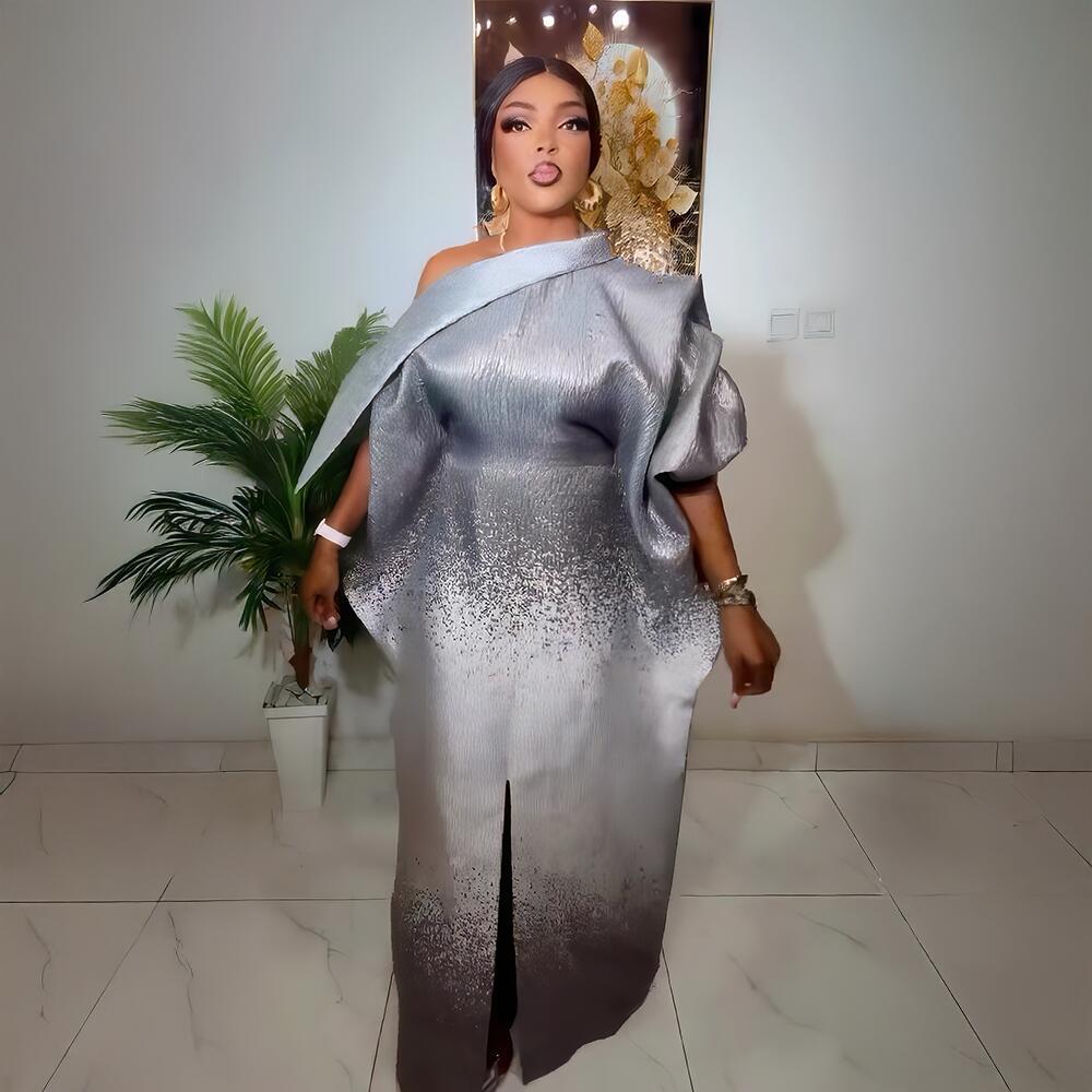 Nouvelle Robe de Soirée Élégante Tendance, Robes Africaines de Haute Qualité, Vêtements Africains pour Femmes avec Foulard