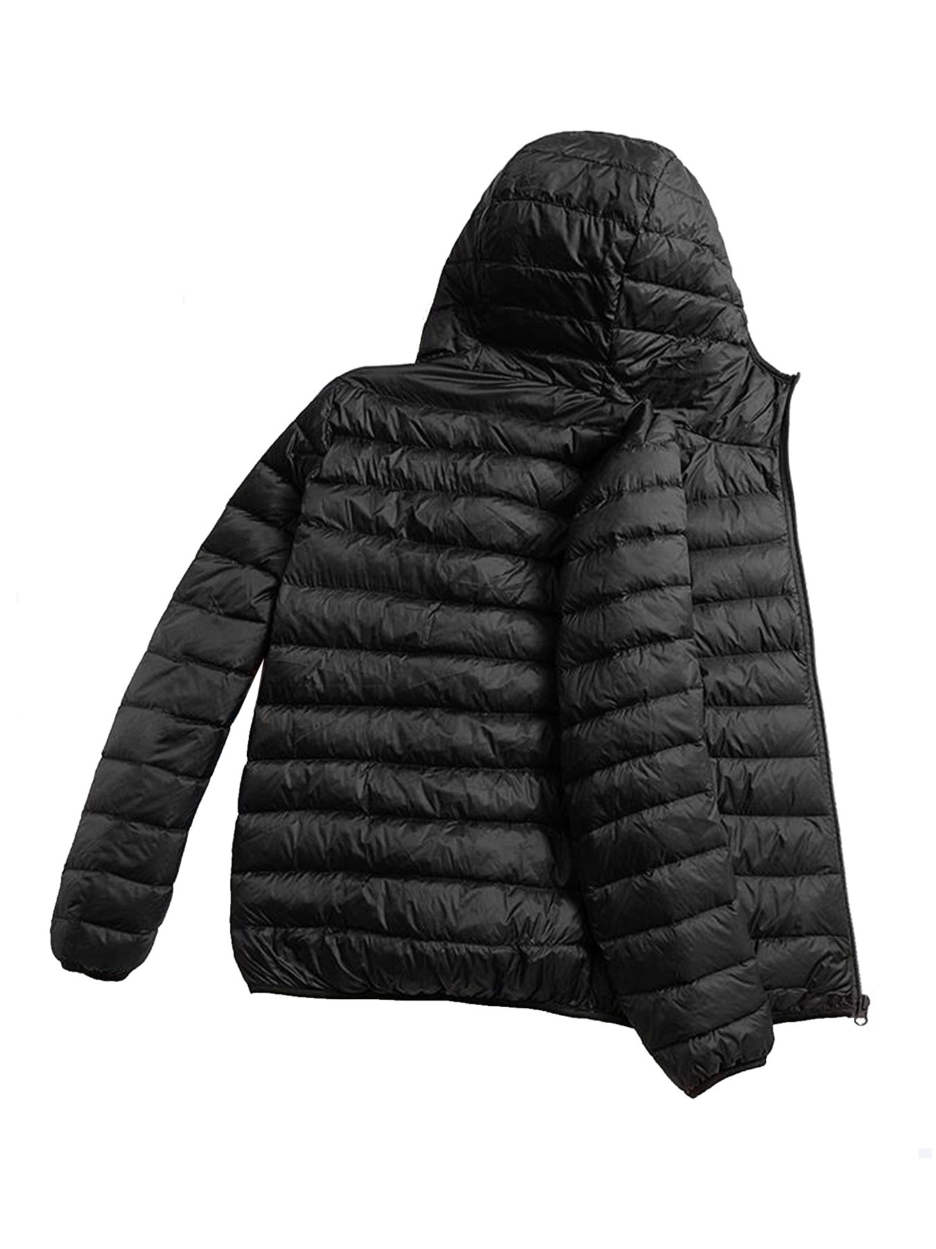 Veste d'hiver légère et décontractée en coton pour hommes, adaptée aux sports de plein air, coupe-vent et chaude, manteau en coton simple à capuche de couleur unie pour hommes