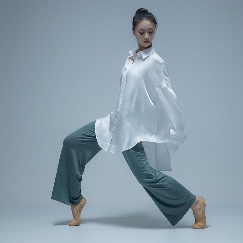 Chemise de danse moderne, haut fluide fin, costume d'exercice ample, costume de spectacle de danse classique
