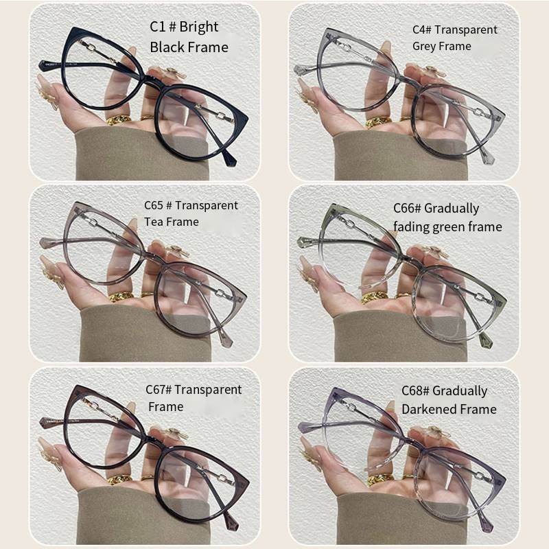 Lunettes œil de chat élégantes pour hommes et femmes, monture métallique ultralégère TR90, Anti-lumière bleue, lentille transparente, optique