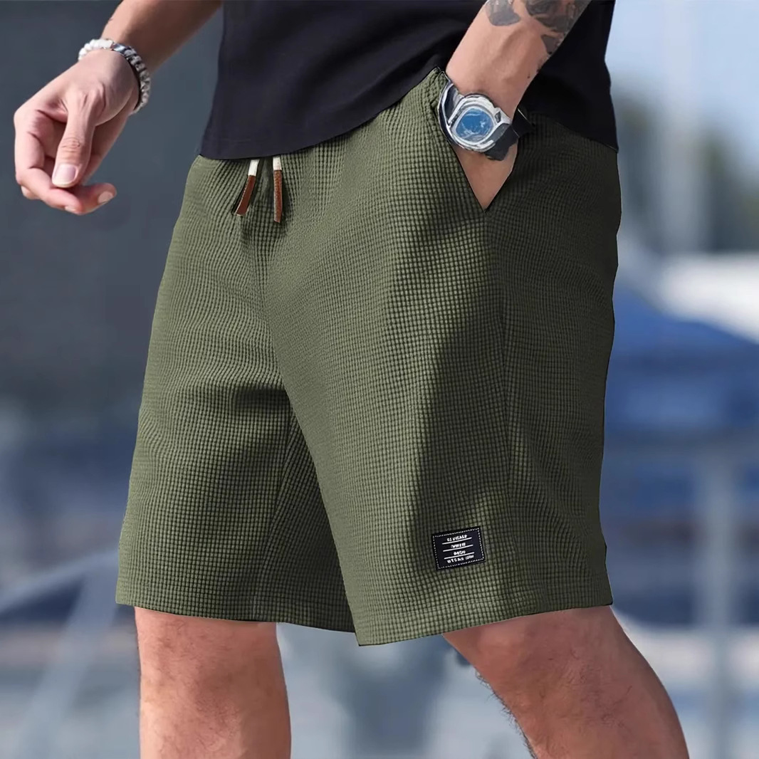 Pantalons décontractés pour hommes, shorts de plage, vêtements de sport, tissu texturé à la mode, respirant