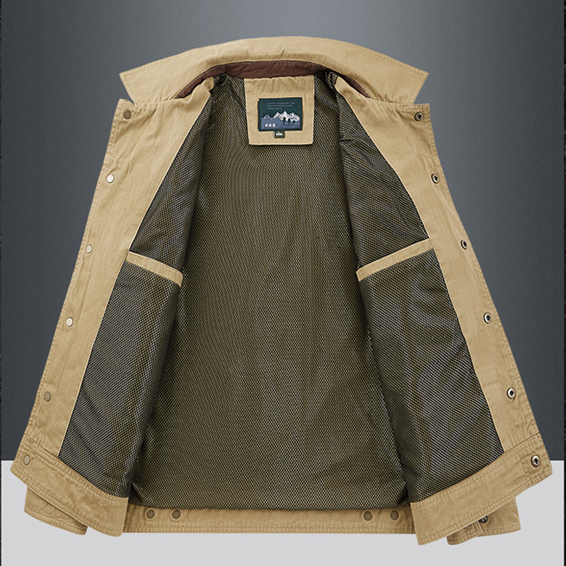 Vestes tactiques en coton pour hommes, coupe-vent décontracté à revers, style militaire, pour la randonnée, la chasse et le travail en extérieur – Collection Automne