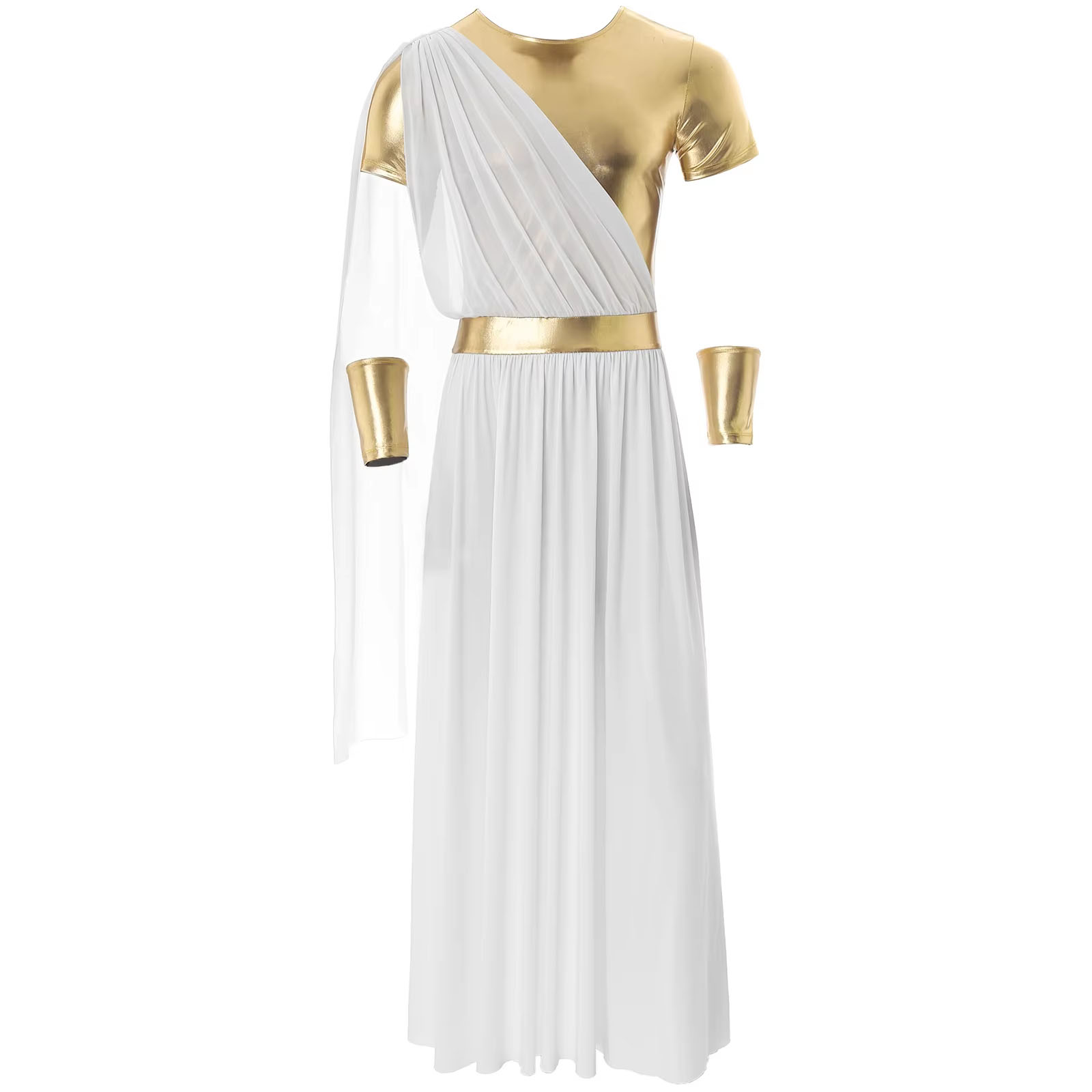 Costumes d'Halloween de Dieu Grec des Prairies pour Hommes, Robe de Jeu de l'Empereur Romain, Tunique D.lique à Manches Courtes, Tenue de ix