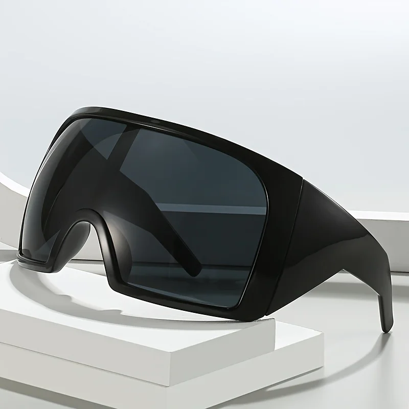 Lunettes de soleil surdimensionnées pour hommes, anti-vent, grandes, futuristes, à la mode, protection UV400, pour le cyclisme