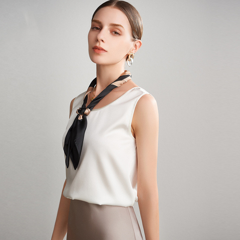 Haut sans manches en soie véritable pour femmes, vêtements d'été multicolores, débardeur, médicaments de base, pur, nature, mode, 100%