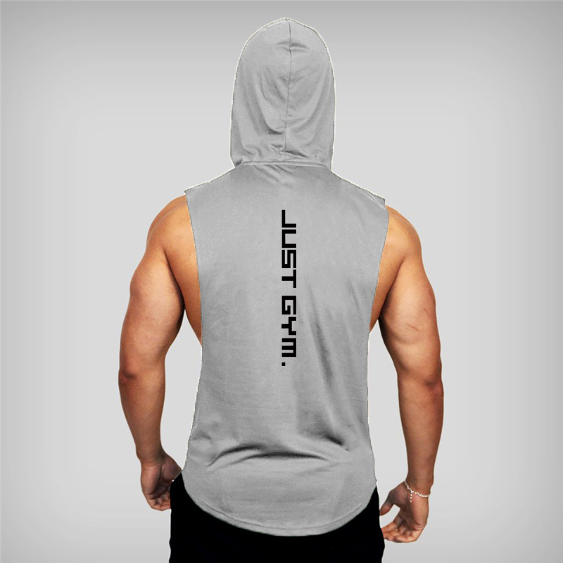 Muscleguys – débardeur à capuche pour hommes, vêtements de Fitness, en coton, musculation, gilet d'entraînement, Singlets, chemise de sport sans manches